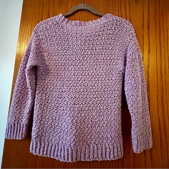 Crocheted girls sized medium  lilac cardigan- handmade - Picture 3 of 3